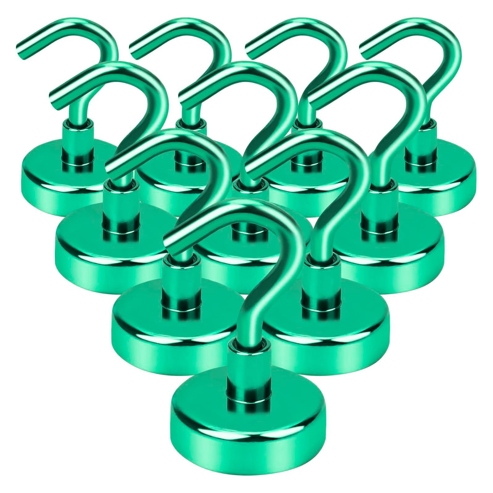 DIYMAG Magnetic Hooks 10pcs 30lbs+ Cruise Essentials 2026 Magnet Hook Green