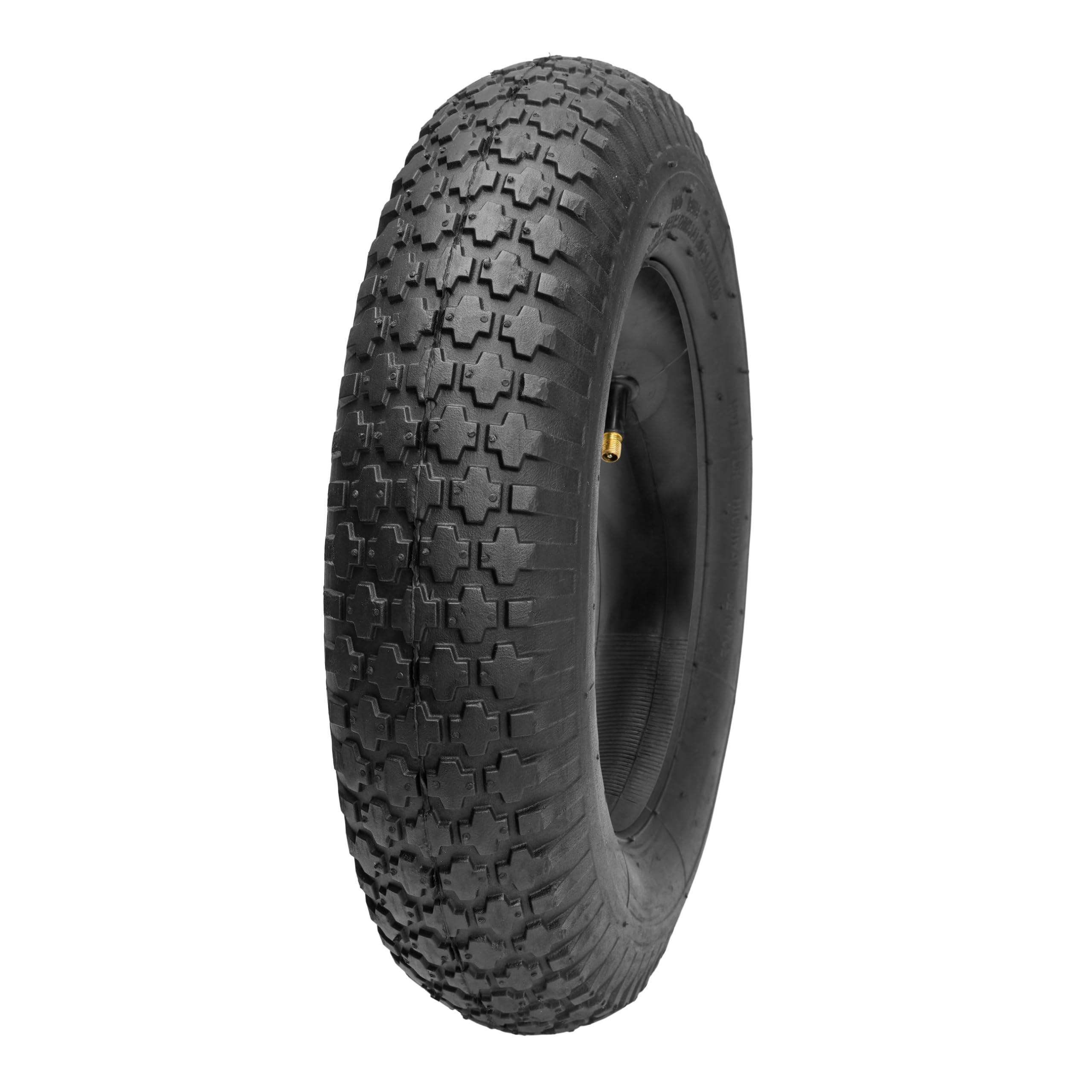 Garronda Reifen Set 4.80/4.00-8 mit Schlauch Schubkarrenreifen Ersatzreifen Schubkarre Bollerwagen Autoventil 2PR Gummi Ø 390 mm für Gartenwagen Hof Baustelle GD-0164, Schwarz
