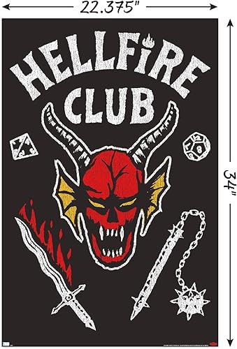 Miniatura 3 de Trends International - Stranger Things de Netflix Temporada 4 - Póster de pared de Hellfire Club, 22.375 x 34 pulgadas, paquete de póster y montura