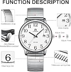 Mens Watches Watches Men Analog Quartz Watch Waterproof Men's Wrist Watches Easy Reader 38 mm Expansion Band Fashion Business Watch with Date