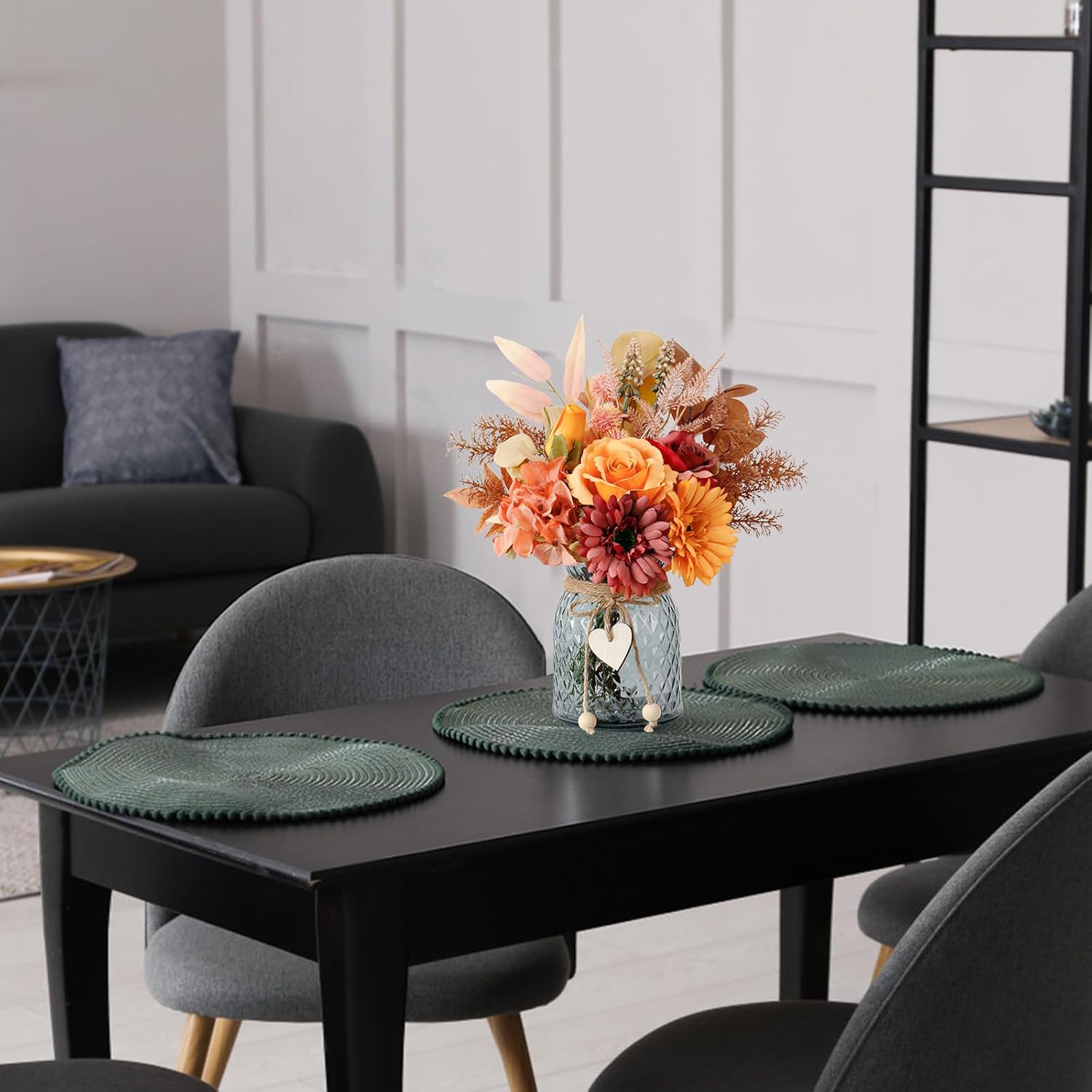 Leftover Fake Fall Flowers in Vase,Fall Silk Flower Arrangements,Fall Centerpieces for Tables,Faux Flowers for Vase,Artificial Flowers for Autumn Decor,Home Decor Living Room - Image 5