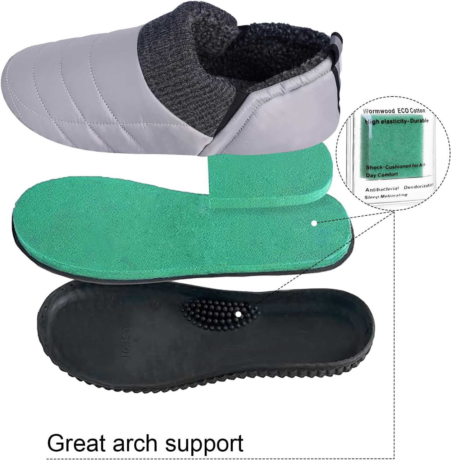 Git-up Men Memory Foam Slip on Slippers for Diabetic Arthritis Edema Swollen Feet Wide House Shoes Comfy Soft Non-Slip Plus Size Indoor Outdoor Slipper