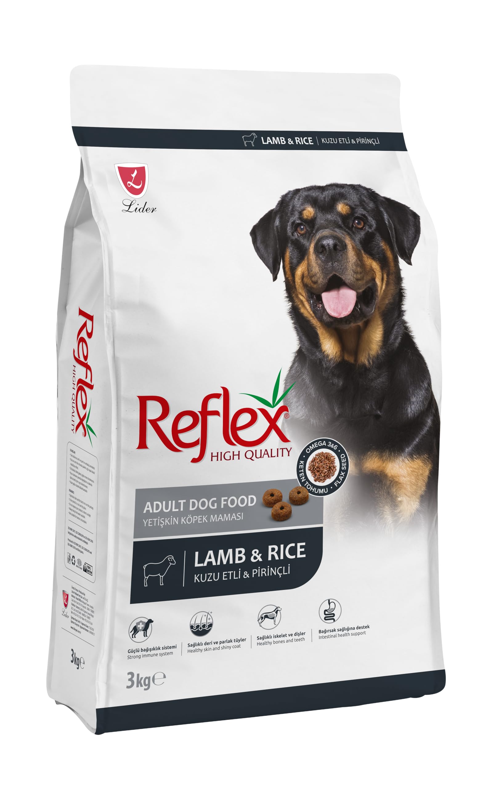 Reflex Kuzu Etli & Pirinçli Yetişkin Köpek Maması 3 KG