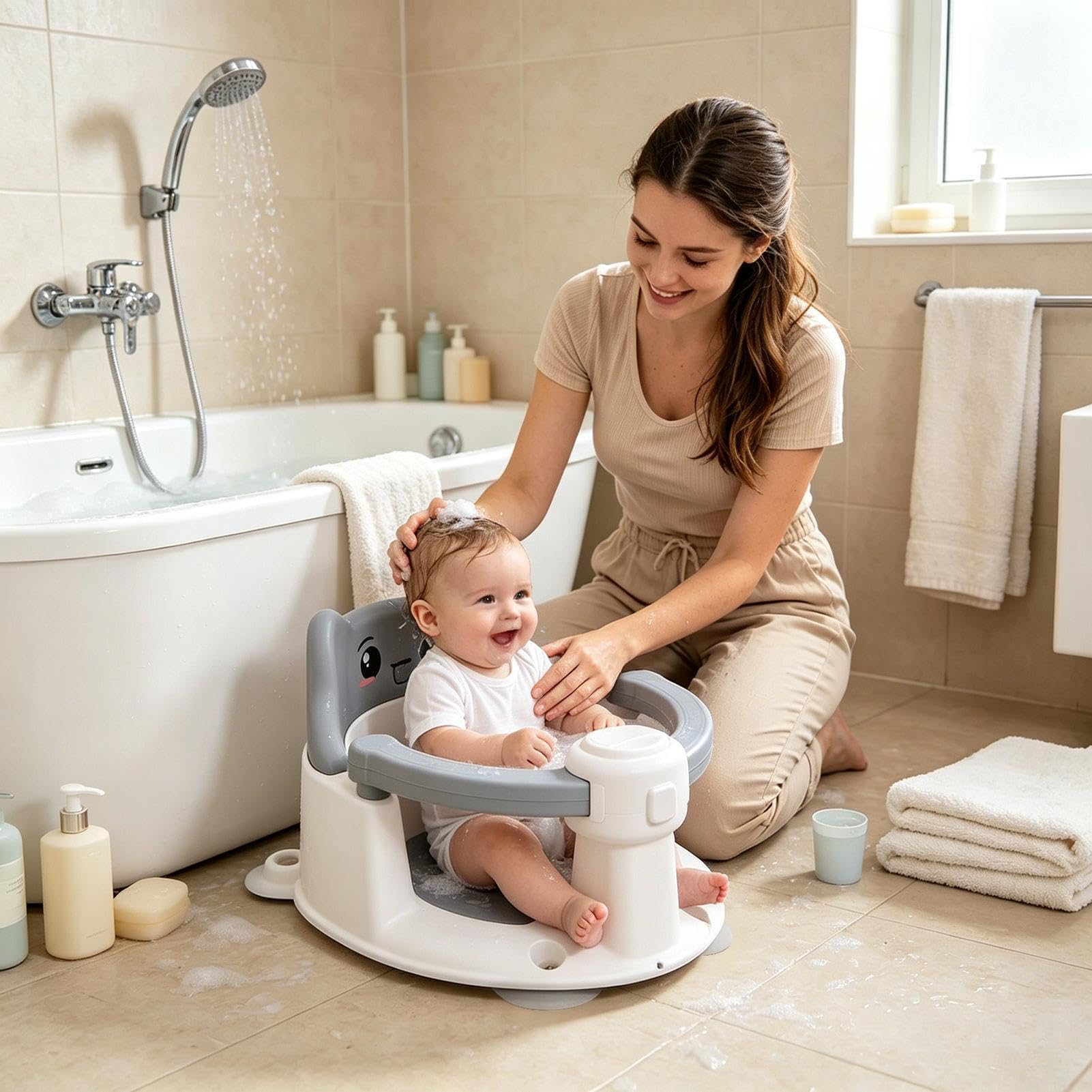 Sgabello da bagno per bambini, antiscivolo, con