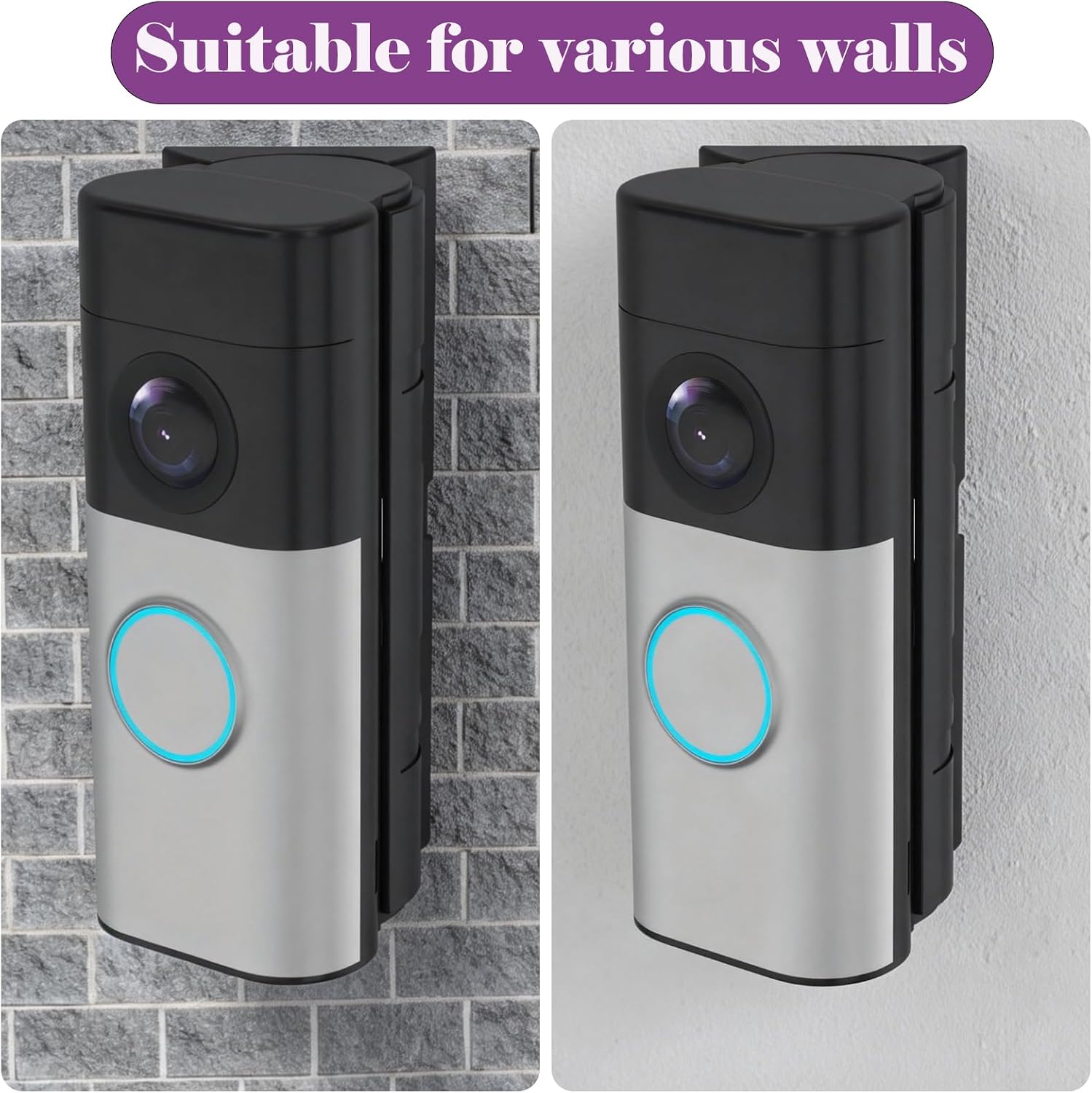 Adjustable Doorbell Angle Mount, 0-45° Anti-Theft Doorbell Mounting Bracket Compatible with Ring Wired Doorbell Plus/Pro (2026 Latest Models) & Battery Doorbell Plus/Pro (2nd Gen)
