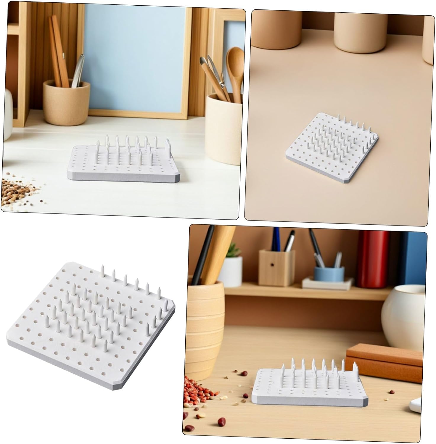 KONTONTY 60pcs Pottery Kiln Nails and Multi-Hole Refractory Pad Set High Temperature Resistant Ceramic Firing Tools for Ceramic Crafts and Kiln Support Accessories