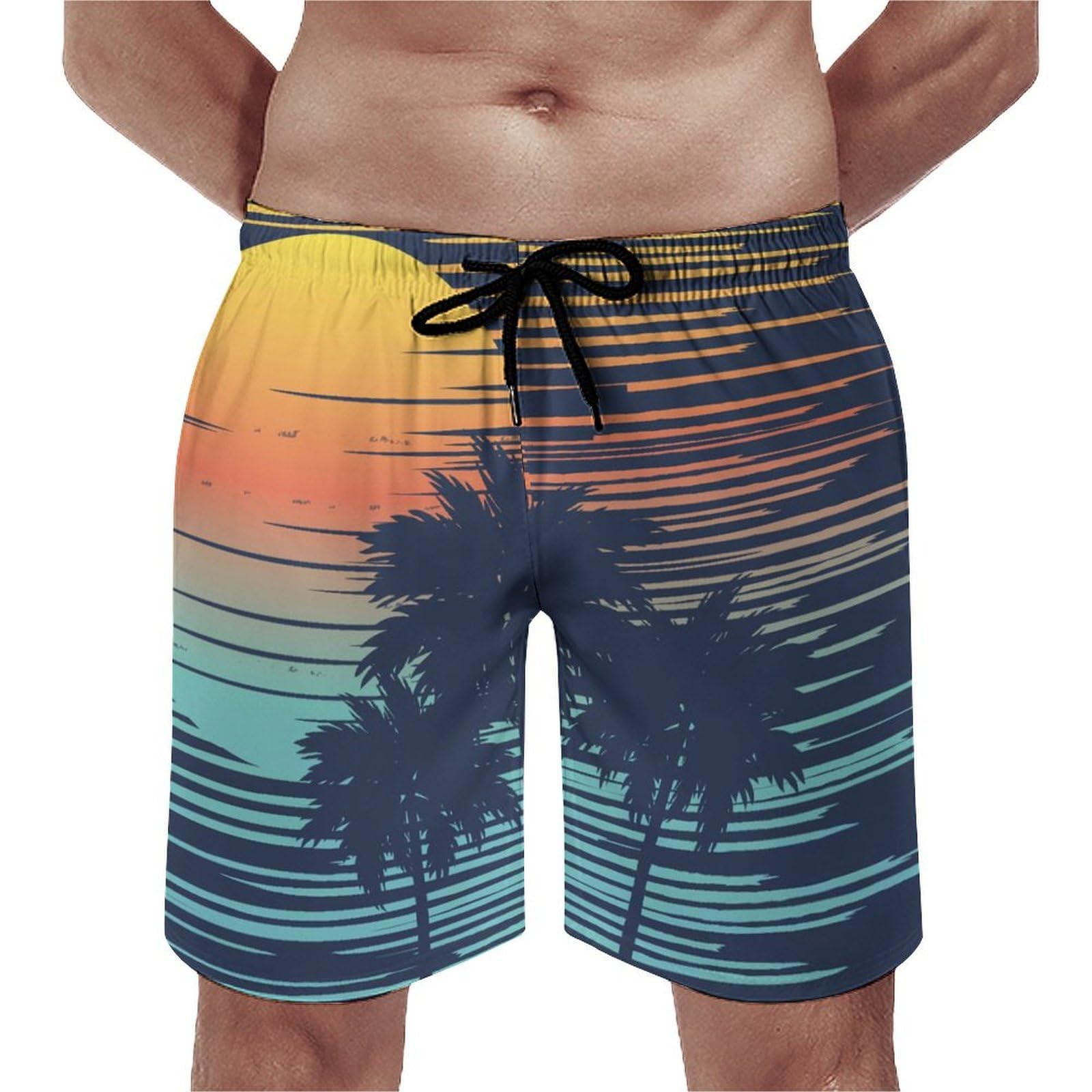 Maillot de bain de plage UMENG short imprimé cocotier pour vacances au soleil - 8