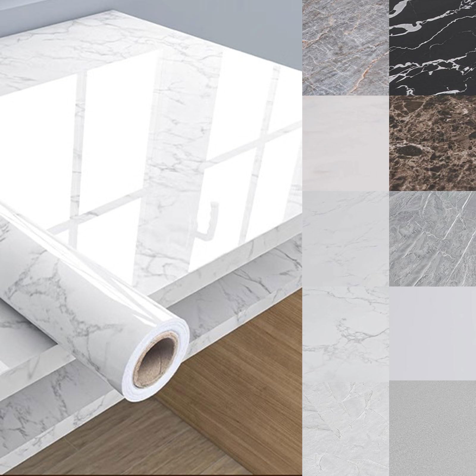 Eiauiuo Self-Adhesive Marble Tablecloth PVC Foil – Waterproof Table Protection For Dining, Coffee Tables & Kitchen Cupboards – DIY Decorative Furniture Wallpaper(Marmor Folie 009,120x300cm)
