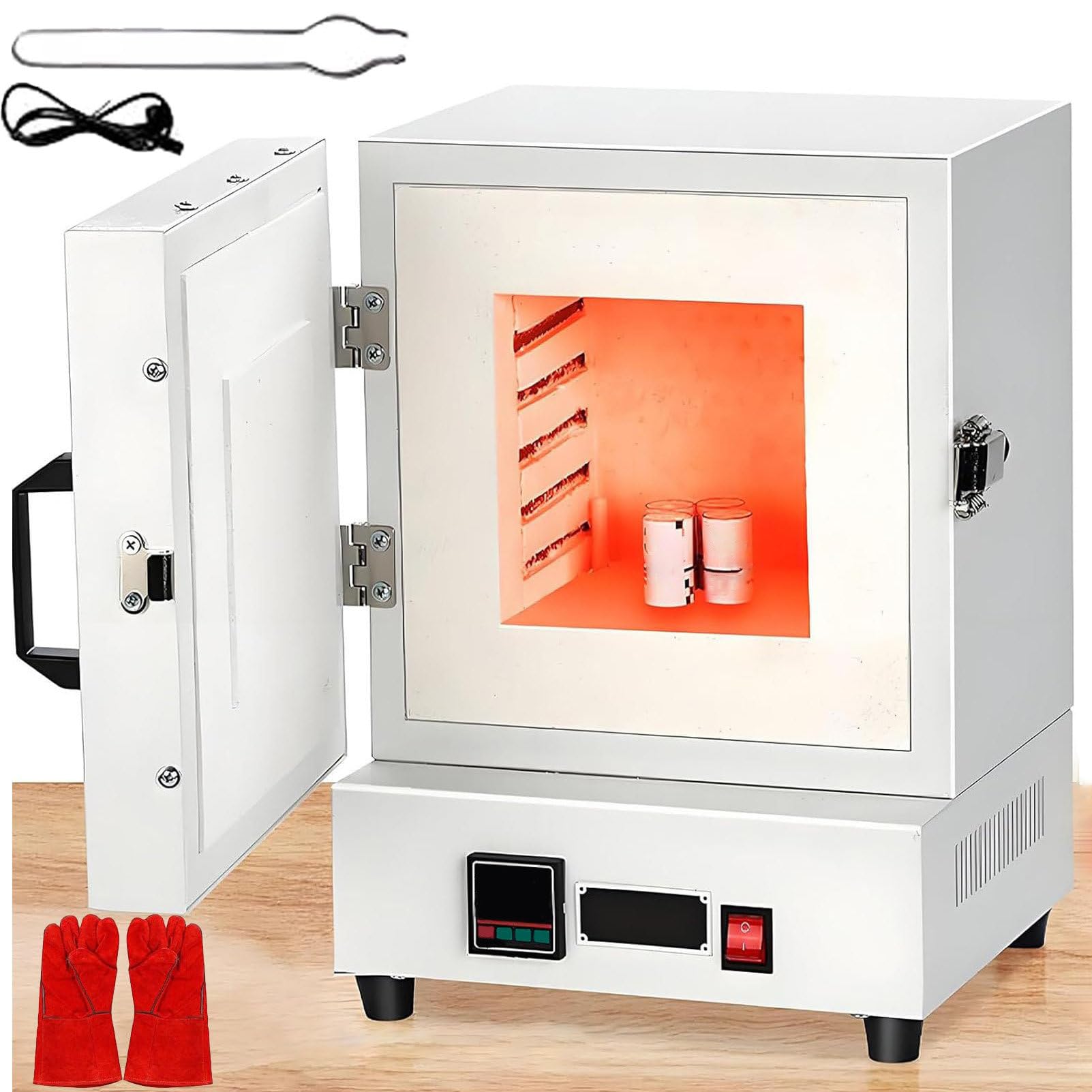 GmhXylophyte Enclosed Muffle Oven, Kiln Pottery At Home, Hi-Temp 2102℉/1150℃, Melting Furnace With Controller, For Jewelry Making, Wax Casting, Clay Pottery Ceramic Diy