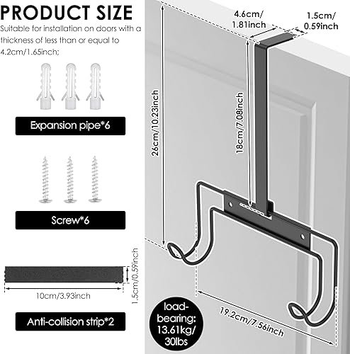 Miniatura 2 de Sobre el & Soporte de pared para tabla de planchar con gancho extraíble, soporte de metal para tabla de planchar organizador de pared para Y & T