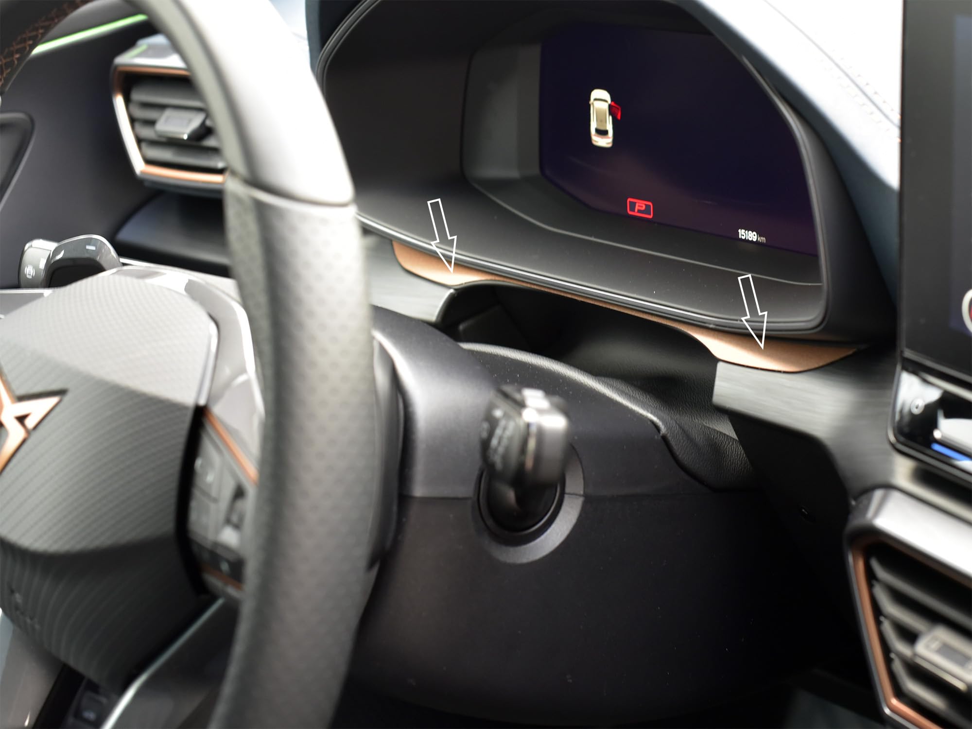 Cupra Born Cockpit Abdeckung Edelstahl | Digital Zierstreifen In Copper Farbe