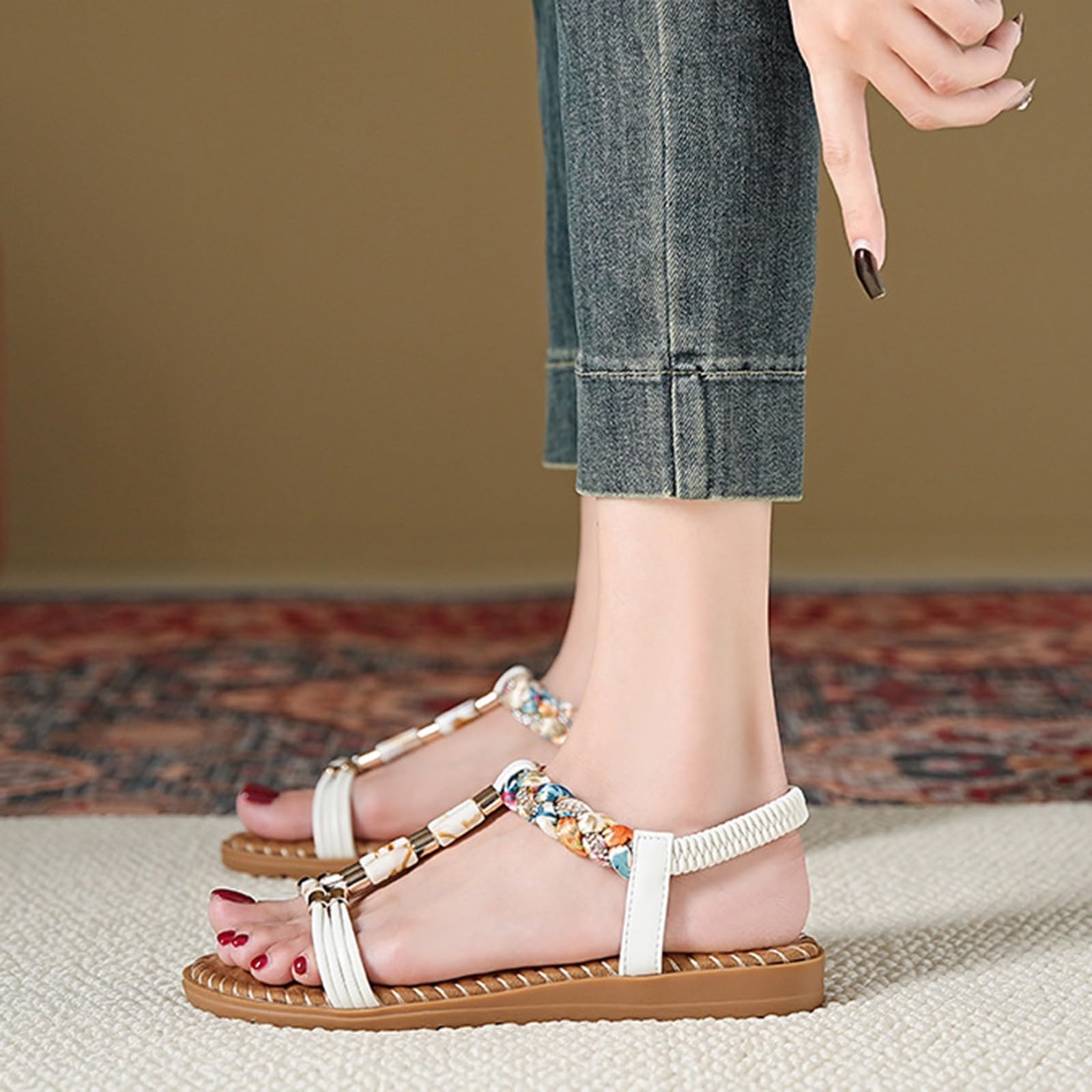 Générique Sandales Femme Ete Confortable Claquettes Tong Mules Chaussure Ete Aperte Piatte Suola Memory Estate Passeggio Moda Leggere Traspiranti Spiaggia Cinturino Morbide Antiscivolo