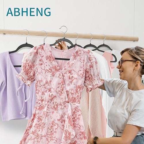 Miniatura 2 de Paquete de 30 perchas de ropa, perchas de plástico antideslizante, gancho giratorio de 360, ahorro de espacio, 0.2 pulgadas de grosor, resistentes,