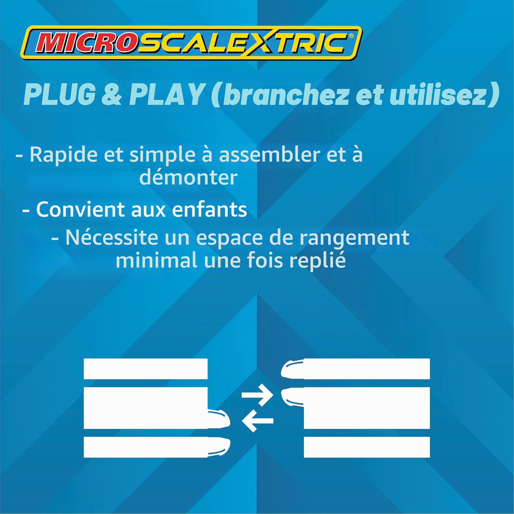 Scalextric Ensemble de piste de course micro-voiture Ensemble de construction Batwheels et Farces contre Bam Course alimentée par piles