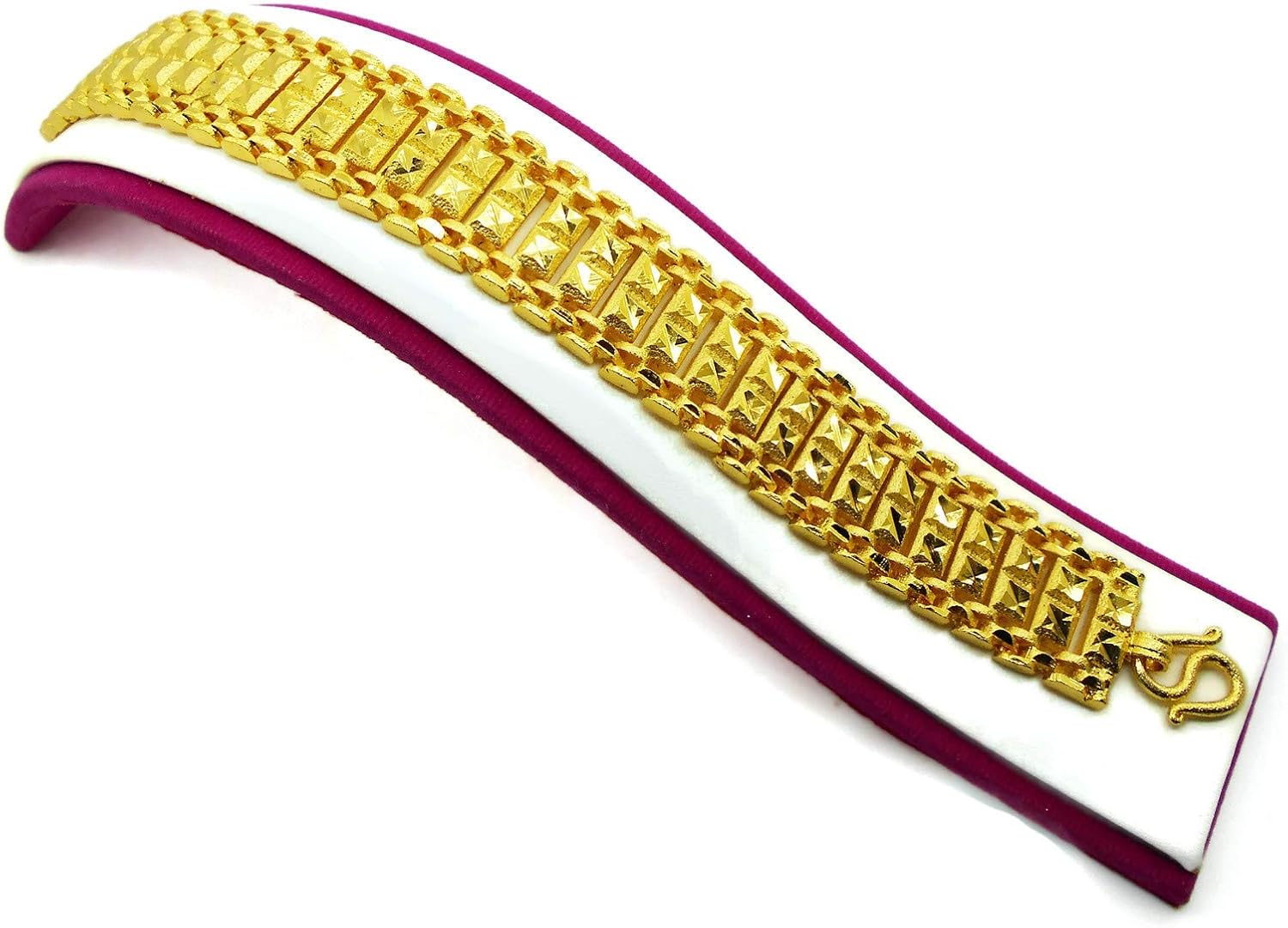 Band Lai Thai 22K 23K 24K Thai Yellow Gold Plated Bracelet 8 inch Men's Jewelry
