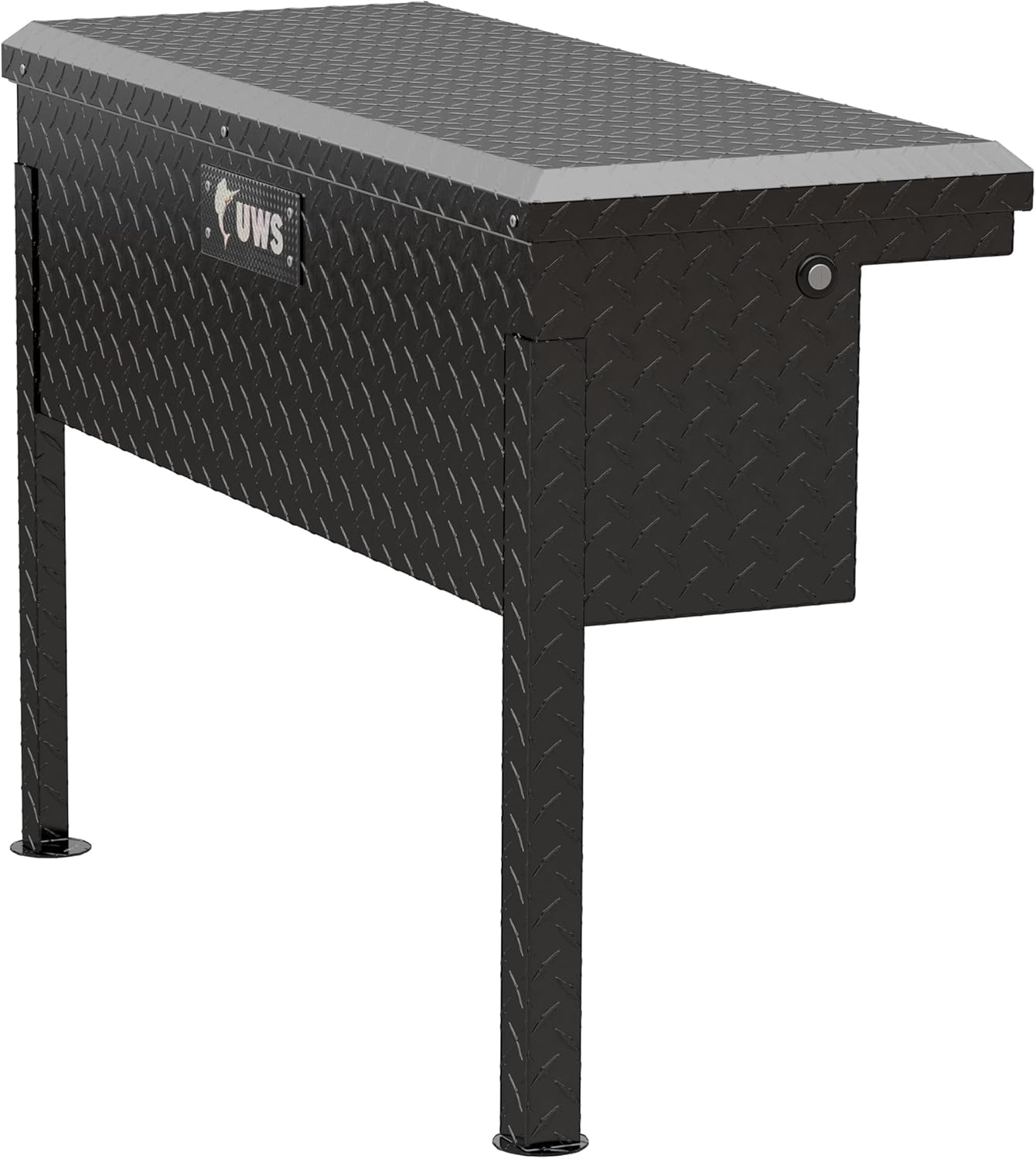 UWS EC30362 36-Inch Gloss Black Heavy-Wall Aluminum Truck Side Tool Box with Low Profile, RigidCore Lid