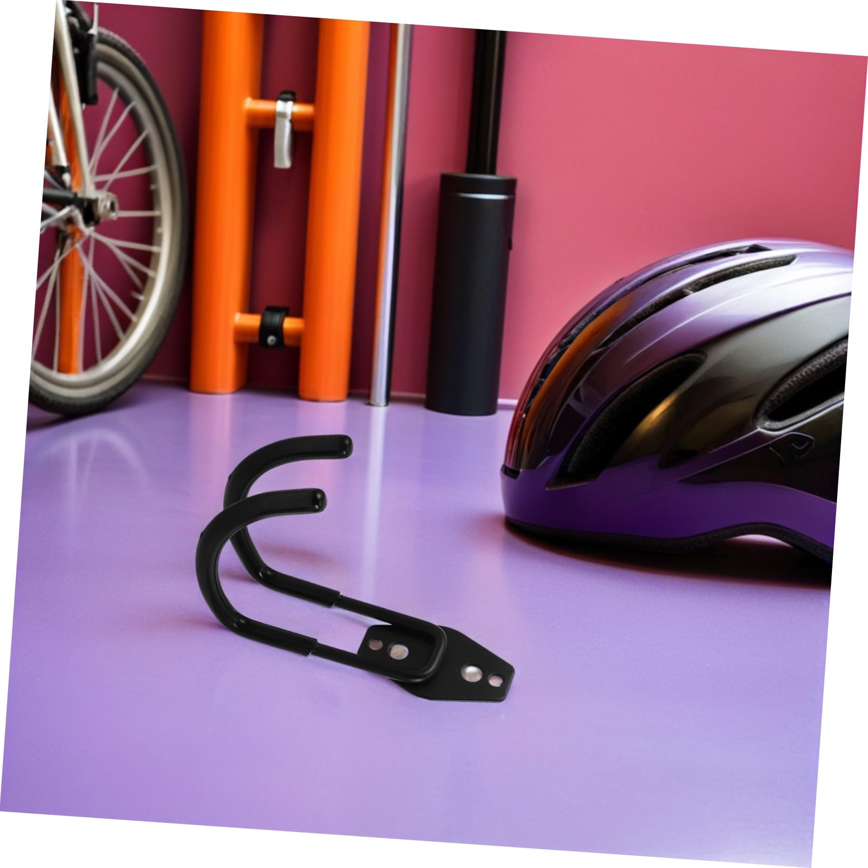 Angoily 4pezzi Ganci Da Garage Resistenti Per Montaggio Parete Ganci Per Scale Tubi Sci Sport Attrezzi Da Giardino Organizer Nero