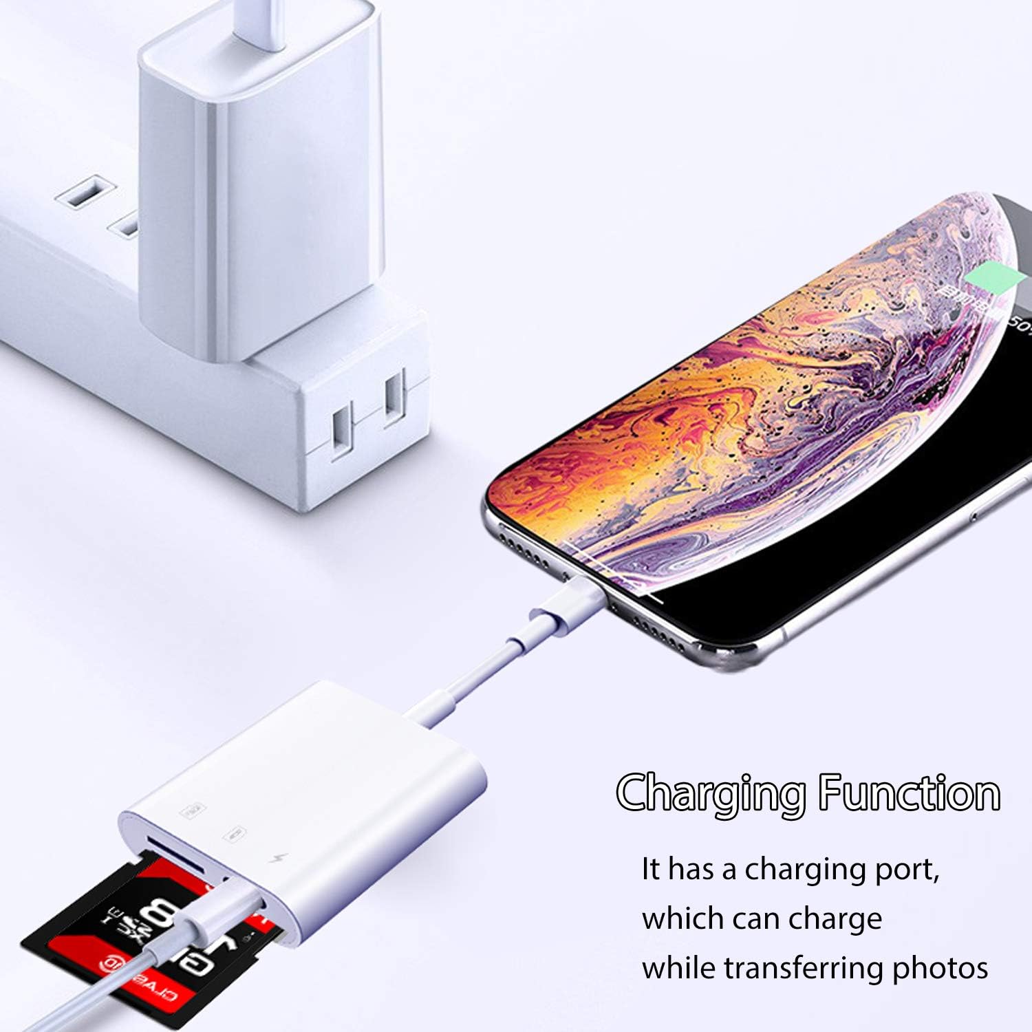 [Apple MFi Certified] Lightning to SD Card Camera Reader for iPhone iPad,Micro SD&Memory Card Reader Plug and Play Trail Camera Viewer SD Card Adapter for Phone 13/12/11/XS/XR/X/8/7