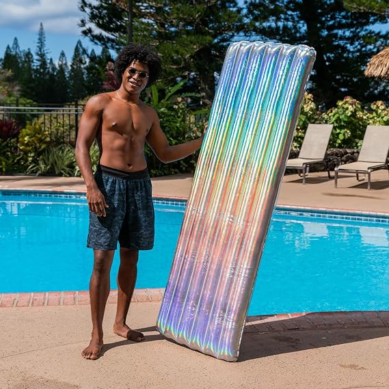 PoolCandy Holographic Deluxe Pool Raft - 74 x 30