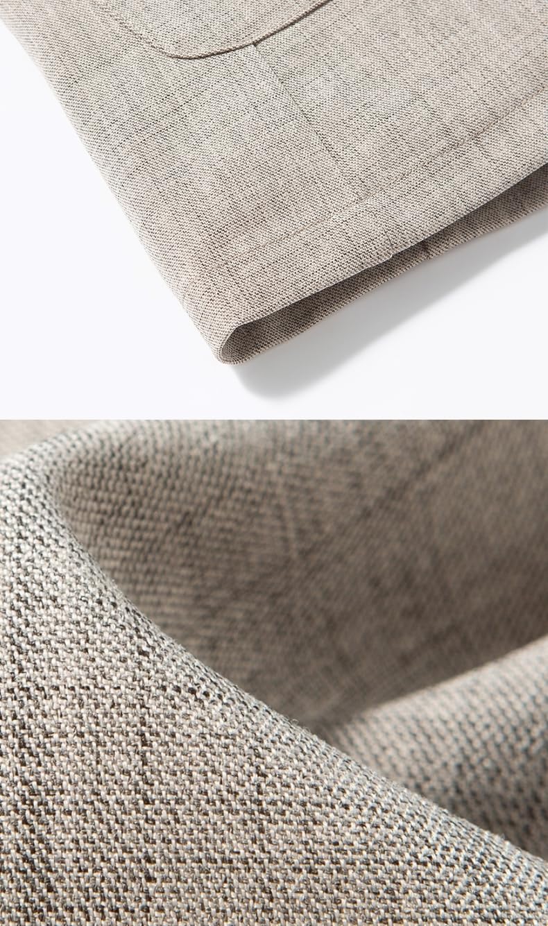 Blazer Léger en Lin pour Homme, Veste de Costume Décontractée À Deux Boutons et Revers Crantés, Respirante, avec Poches, Idéale pour L'Été et Le Quotidien Professionnel.