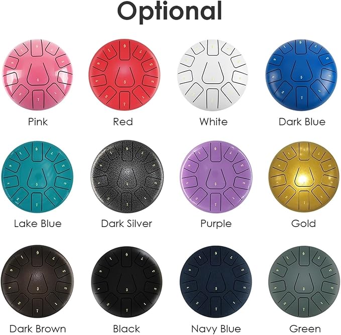 Handpan Drum de Acero 8 pulgadas con 11 Notas y Mallets miniatura 6