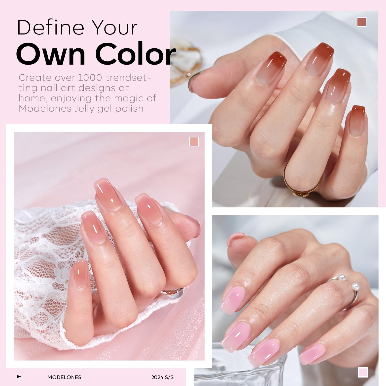 Hands with applied gel nail polish