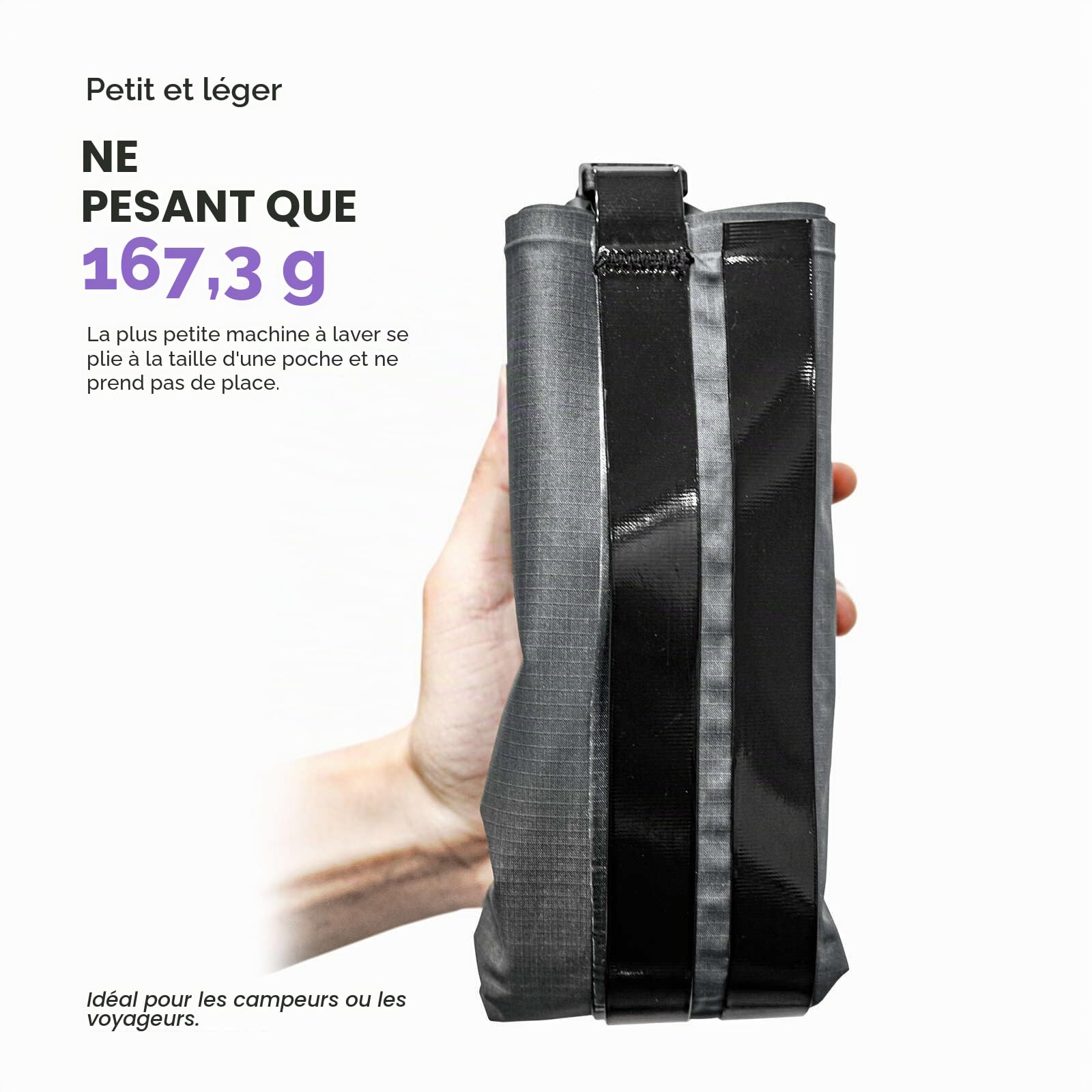 ETROL Trousse de lavage pour voyage, machine à laver portable – Kit de lavage manuel portable, sac à récurer les vêtements imperméable