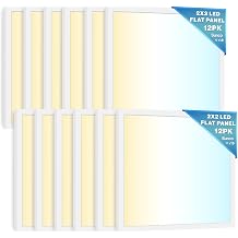 Sunco 12 Pack 2x2 LED Flat Panel Light for Drop Ceiling, Commercial Troffer Replacement Lighting Fixture, 4400 LM, 40W, Selectable CCT 4000K/5000K/6000K, Dimmable 0-10V, Dustproof ETL.