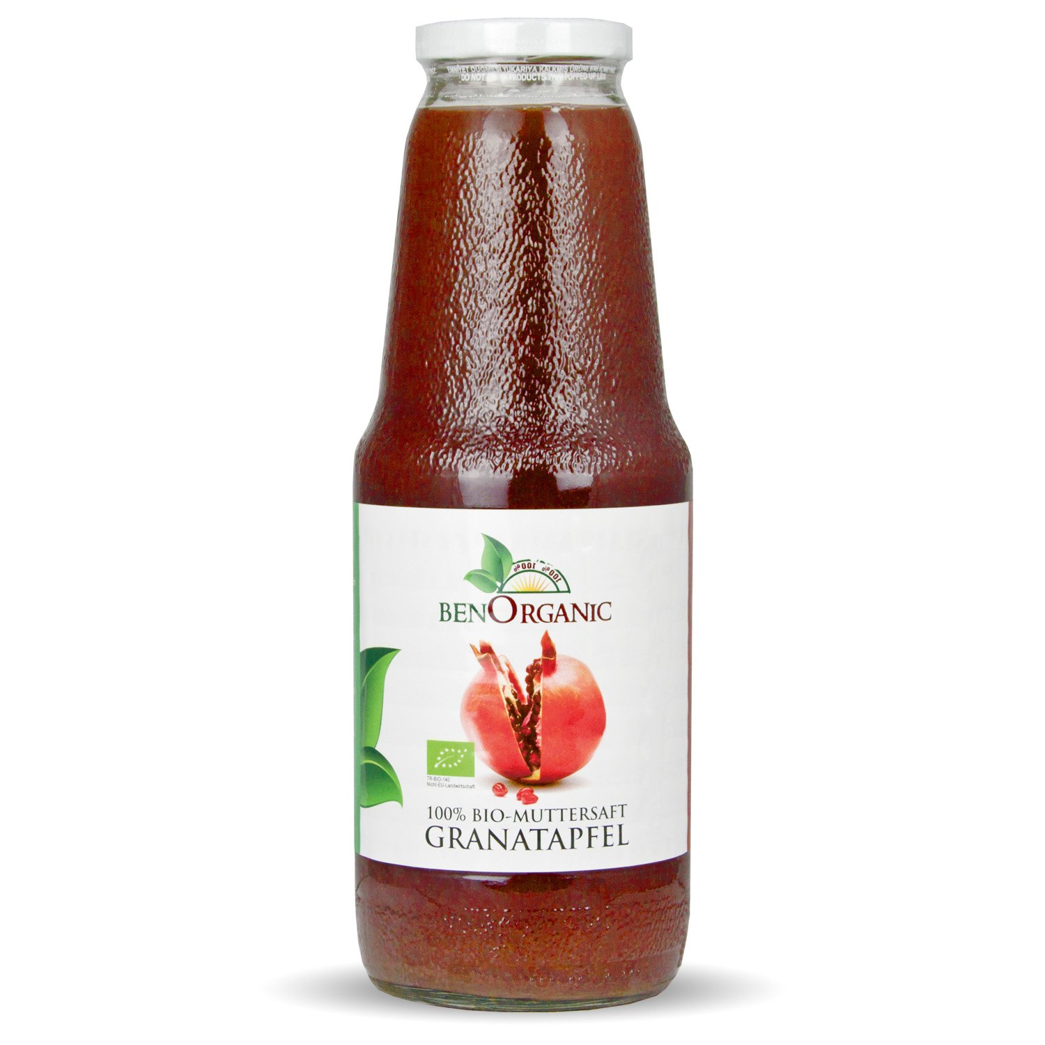 Benorganic 18 x 1 Liter Bio Granatapfelsaft, 100% Muttersaft direkt gepresst