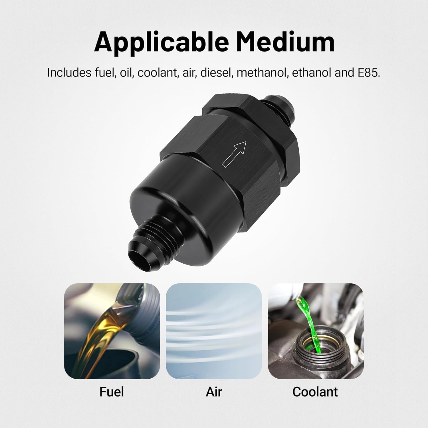 EVIL ENERGY 6AN Male Non Return Fuel Line Check Valve Fitting Aluminum