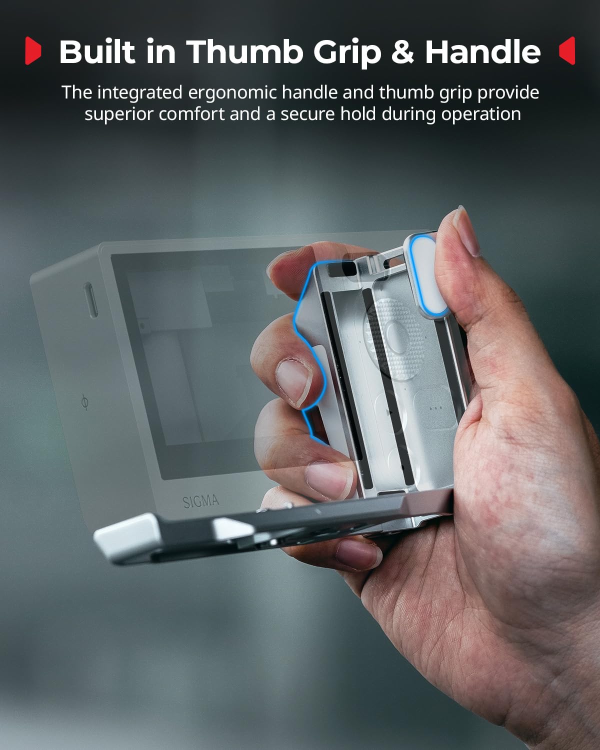 SMALLRIG L-förmiger Griff für Sigma BF, Montageplatte mit Griff, integrierter Schnellwechselplatte für Arca, 1/4''-20 Gewinde, ergonomischer Handgriff und Daumengriff (Silber) – 5390