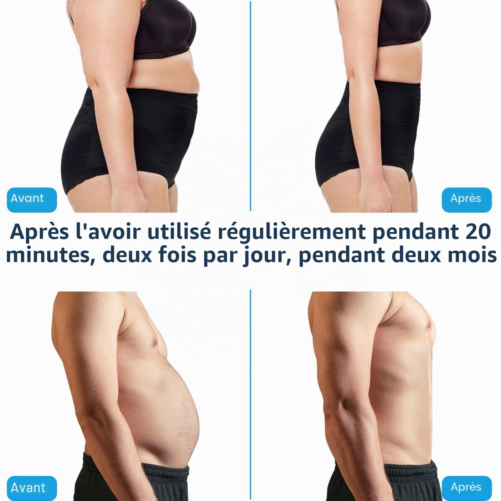 Electrostimulateur Musculaire Ceinture - Espaceur en Aluminium Abdominale Electrostimulation, 10 Modes 30 Niveaux Affichage de la Dépense Calorique et Alerte de Charge, pour Abdomen/Bras/Jambes