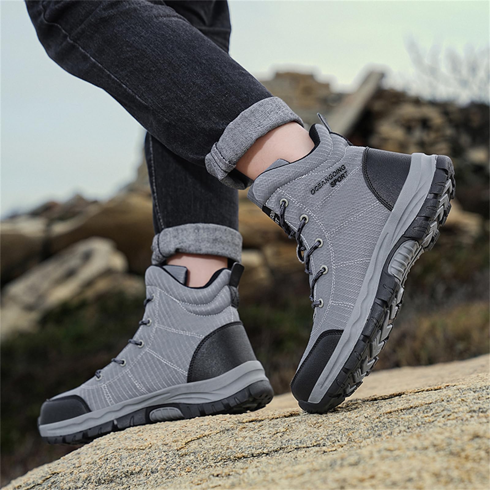 Wanderschuhe Herren Outdoor Trekkingschuhe Leichte rutschfeste Reisewanderschuhe