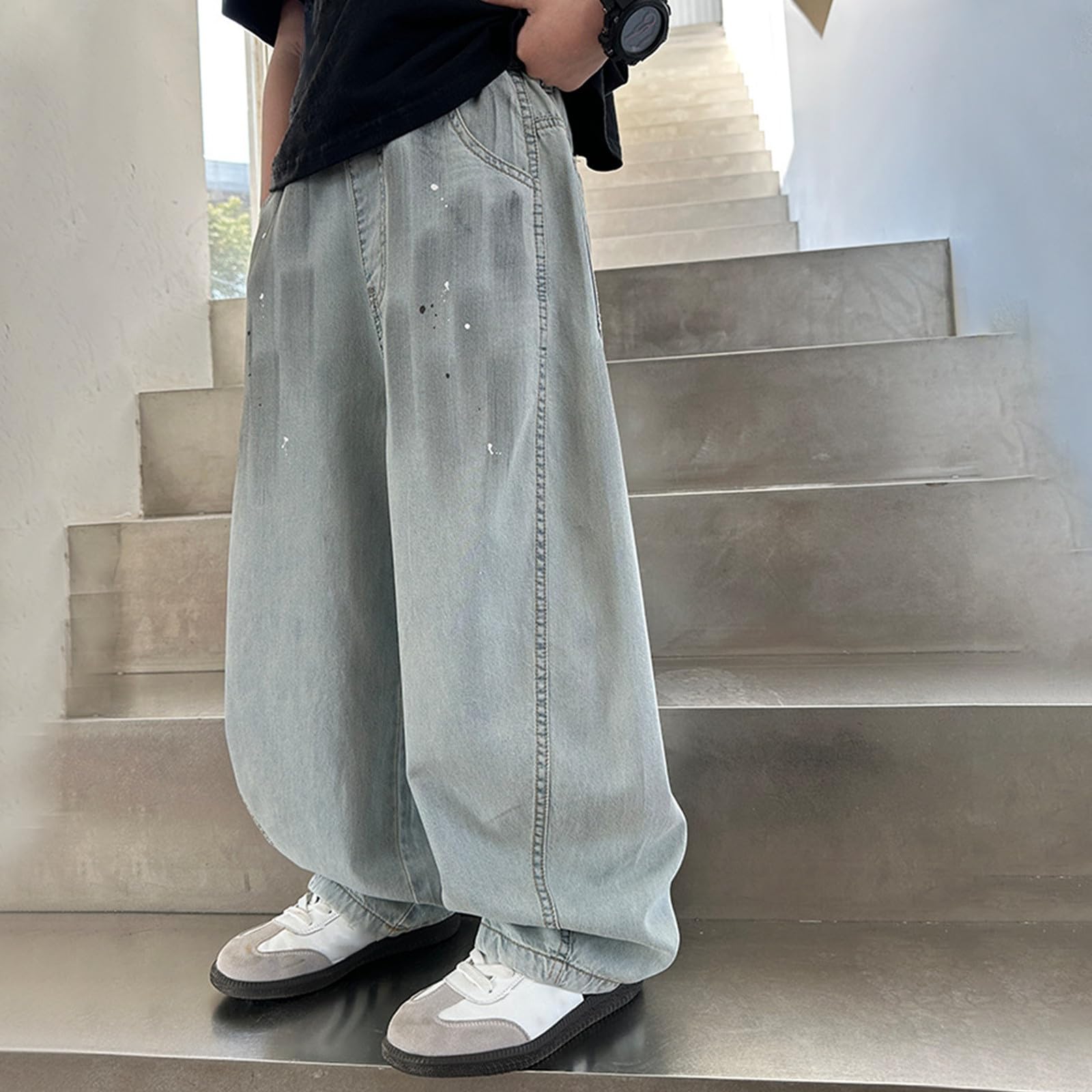 Generico Jeans Ragazzo 16 Anni-Pantaloni Estivi per Ragazzi, Jeans Leggeri e Traspiranti, per Bambini, Casual, da Indossare Tutti i Giorni, Comodi ed Elasticizzati, per Ragazzi dai 5 ai 16 Anni