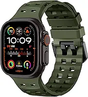 Adorve Pulseira de silicone masculina compatível com Apple Watch Ultra 2 de 49 mm, 46 mm, 45 mm, 44 mm e 42 mm, resistente à prova d'água para iWatch 10 9, 8, 7, 6, 5, 4, 3, 2 1 e SE