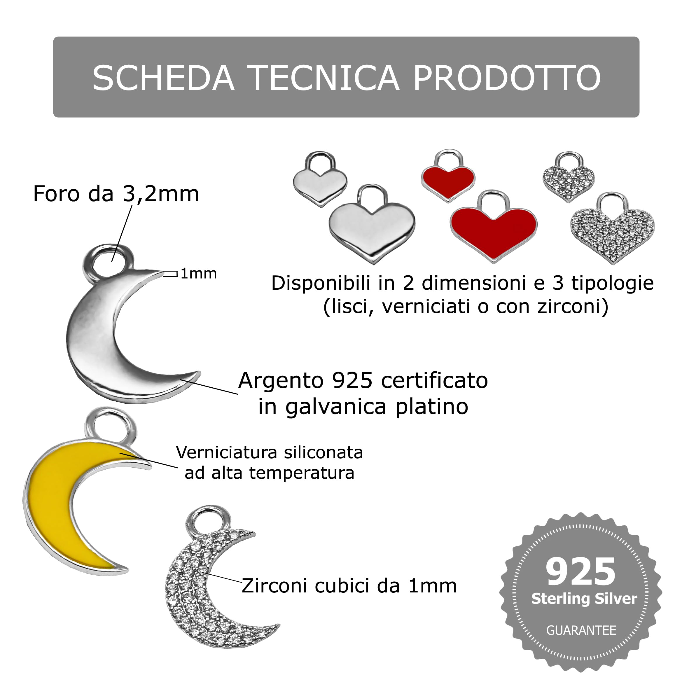 Ciondolo pendente Stella Grande Gialla in argento 925 - Collezione Hoops