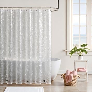 Plastic Shower Liner - Premium 3D EVA 7G Thickened Shower Curtain Liner with Rustproof Grommets and 3 Weighted Magnets, Waterproof Shower Curtain for Bathroom Stone, 72*72