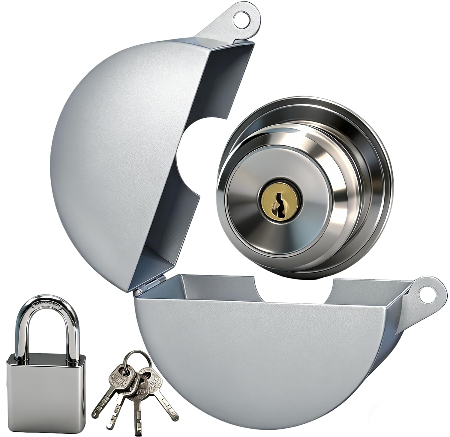 Serrure de poignée de porte avec cadenas anti-intrusion pour sécuriser l'accès à une pièce