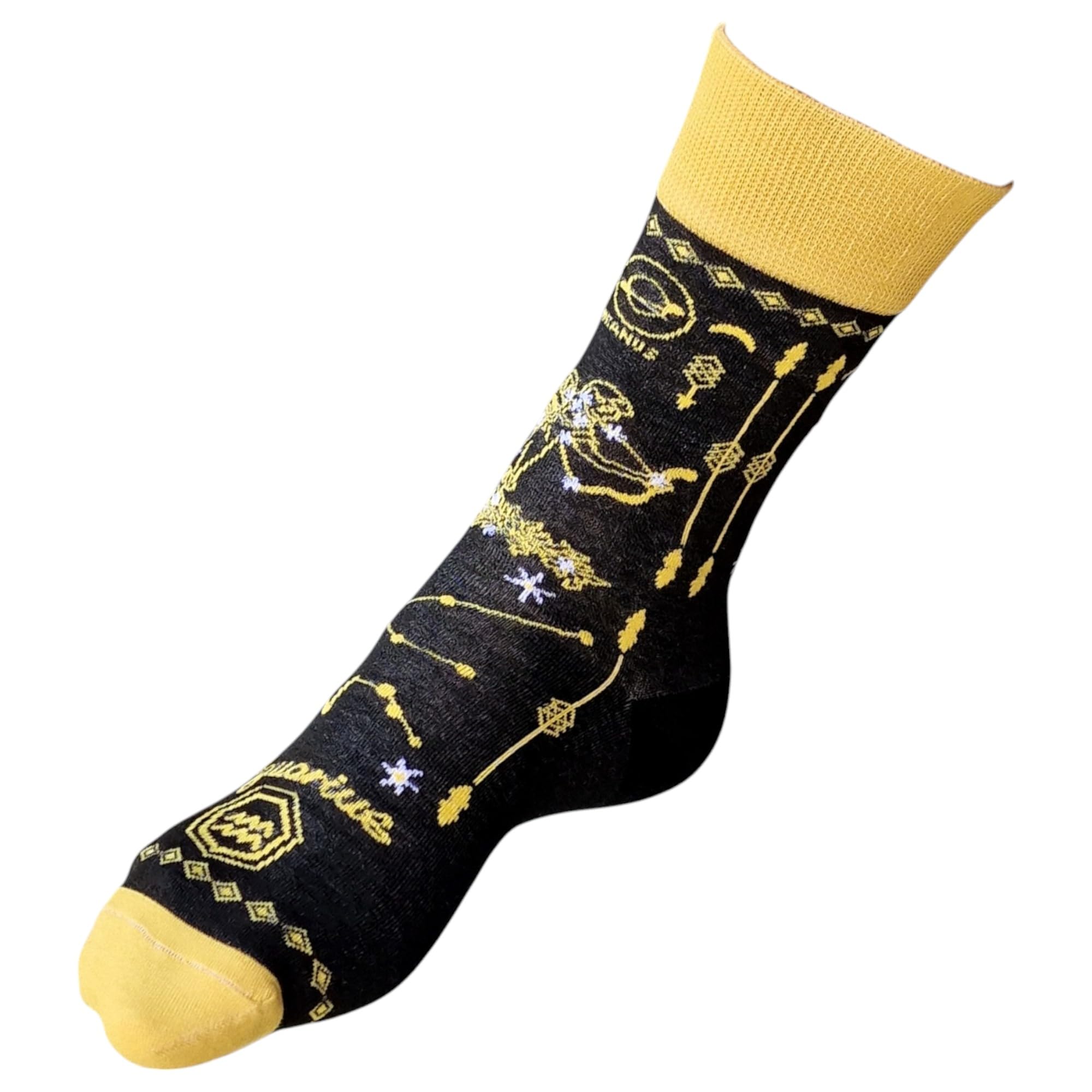 Aquarius Birthday Jan 20-Feb 18 Zodiac Star Sign Constellation Ladies Socks Black One Pair