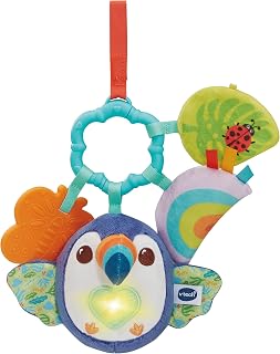 VTech -Baby Tukan, Musik, Zeit zum Spazierengehen, Spielzeug für den Kinderwagen, ab 3 Monaten, weicher Tukan weckt die Sinne, ESP-Version