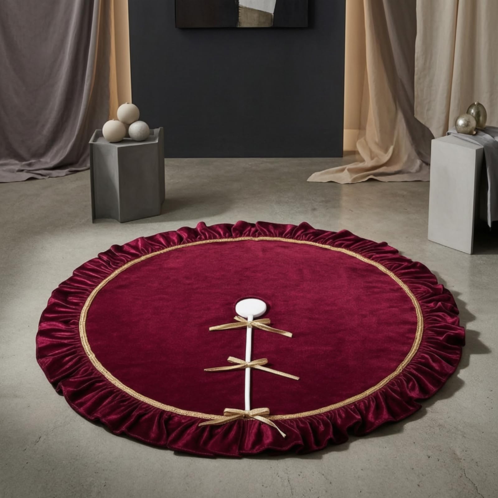 MERIGLARE Jupe pin Noël en Velrs Luxueuse Jupe pin Bordure e Réutilible pr lon