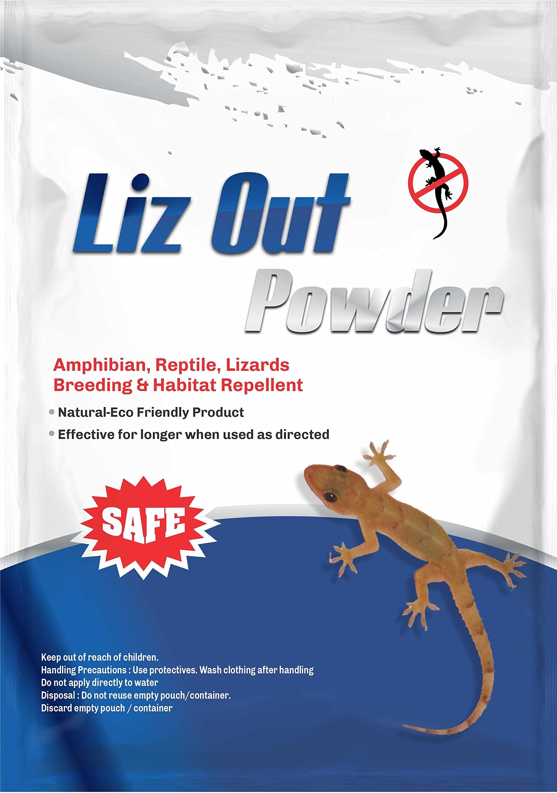 Liz Out Powder Non Toxic No Chemical Lizard, Reptile, Amphibian Repellent Powder for Outdoor, Indoor, Home & Garden use - 1 Kg