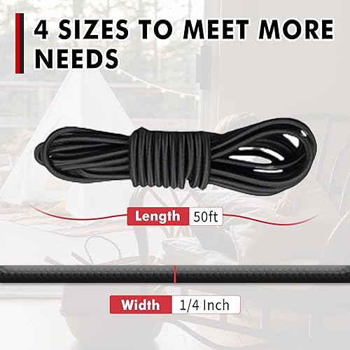 Miniatura 5 de Cuerda elástica elástica, cuerda elástica resistente, cuerdas elásticas de poliéster para campamento, tiendas de campaña, carga, cuerda elástica