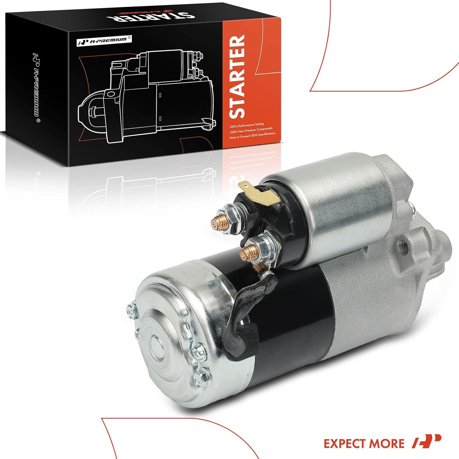 A-Premium Starter Motor Compatible with Dodge Stealth 1992-1996 & Mitsubishi 3000GT 1994-1999, 3.0L, 12V 1.2KW 8-Teeth Clockwise, Replace# MD306997, M001T78481