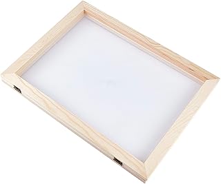 SUPERFINDINGS Wooden Paper Making Papermaking Mould Frame Screen Large Tools for Handcraft DIY Paper Craft 13.38x9.84x0.87...