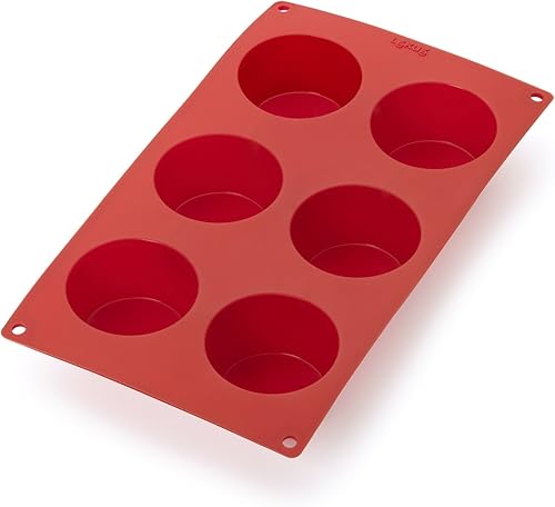 Lekue Molde para muffins de 6 cavidades rojo