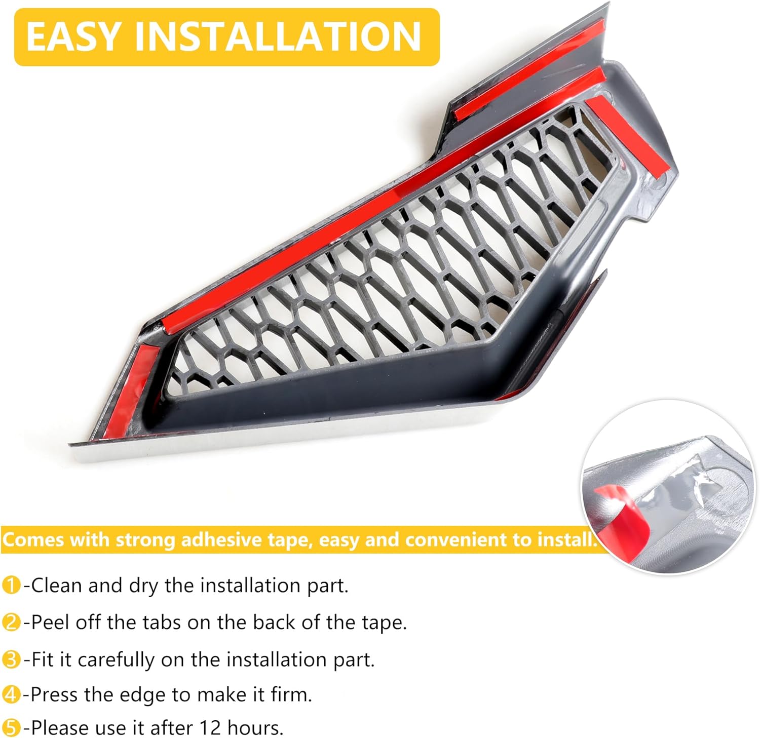 UTV RZR PRO XP Front Side Mesh Grill Cover Fascia Grille Insert Compatible with 2020 2021 2022 2023 2024 2025 2026 Polaris RZR PRO XP/4 Exterior Accessories Inlet Protection Bezel Trim Decor