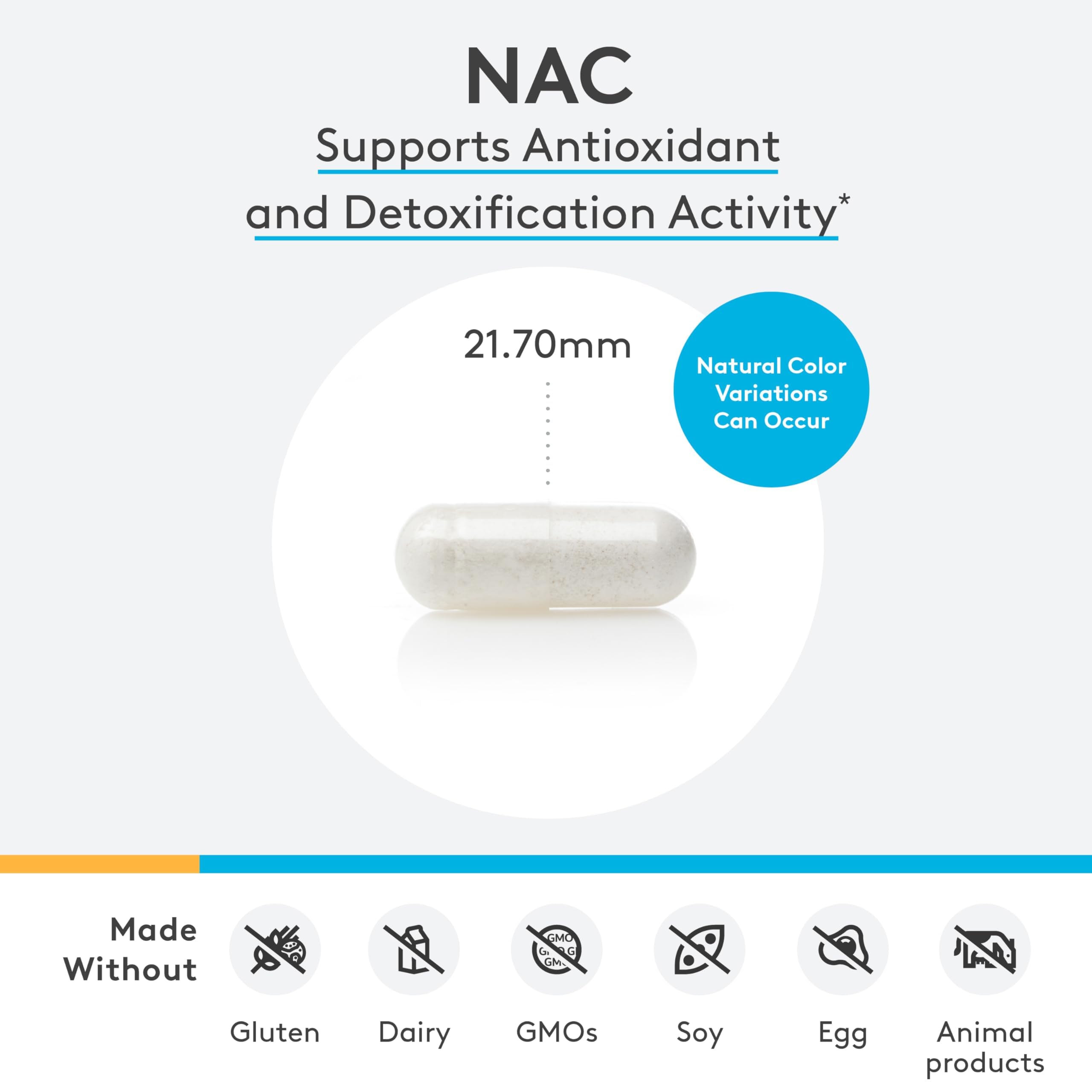 Amazon.com: XYMOGEN NAC - 1200 mg per Serving - N-Acetyl-Cysteine  Antioxidant Amino Acid - Supports Antioxidant Activity - Vegetarian,  Non-GMO & Gluten Free - 120 Capsules : Health & Household