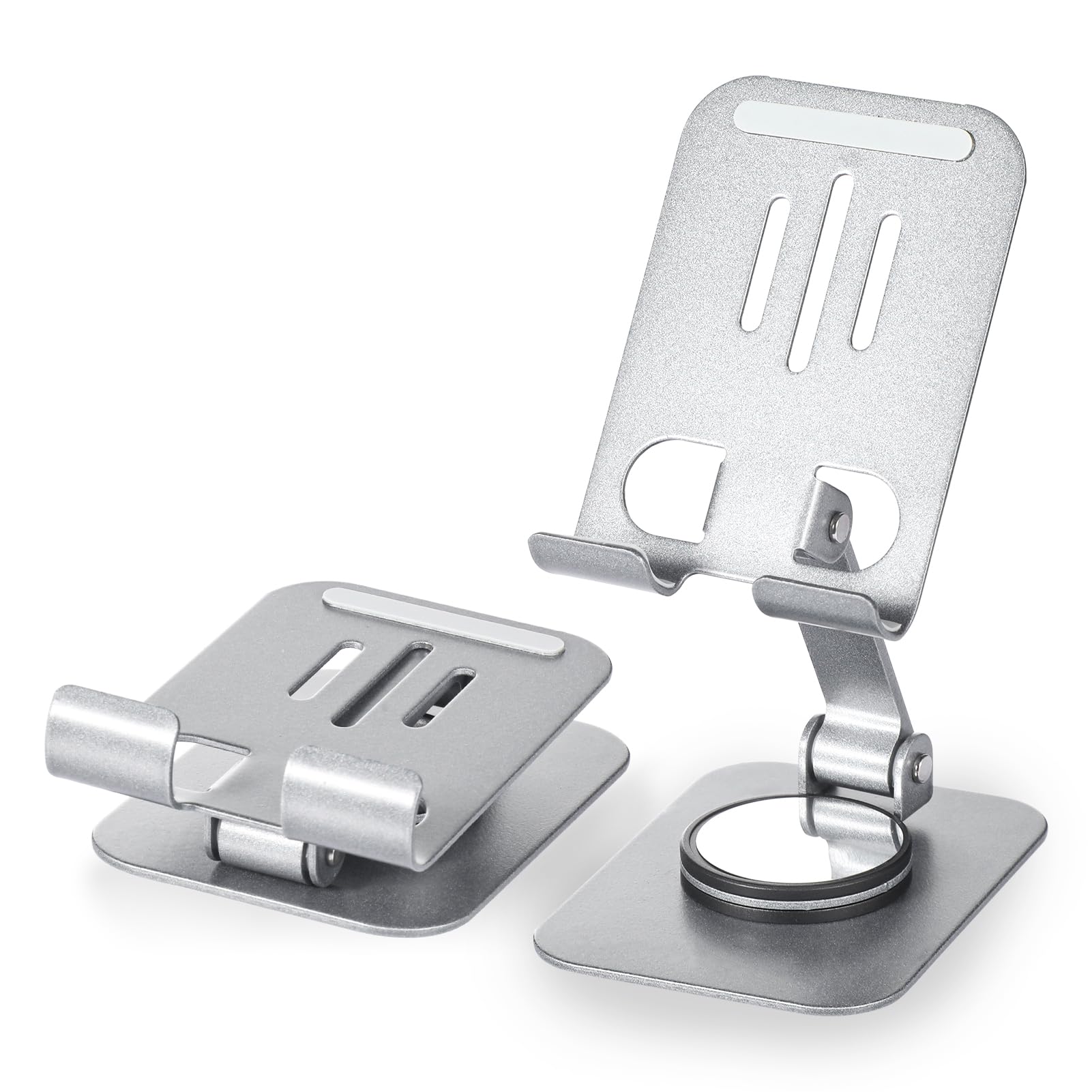 Depsoul Supporto Pieghevole In Alluminio Per Cellulare – Rotazione 360° E Regolazione Multi-Angolo (Grigio)