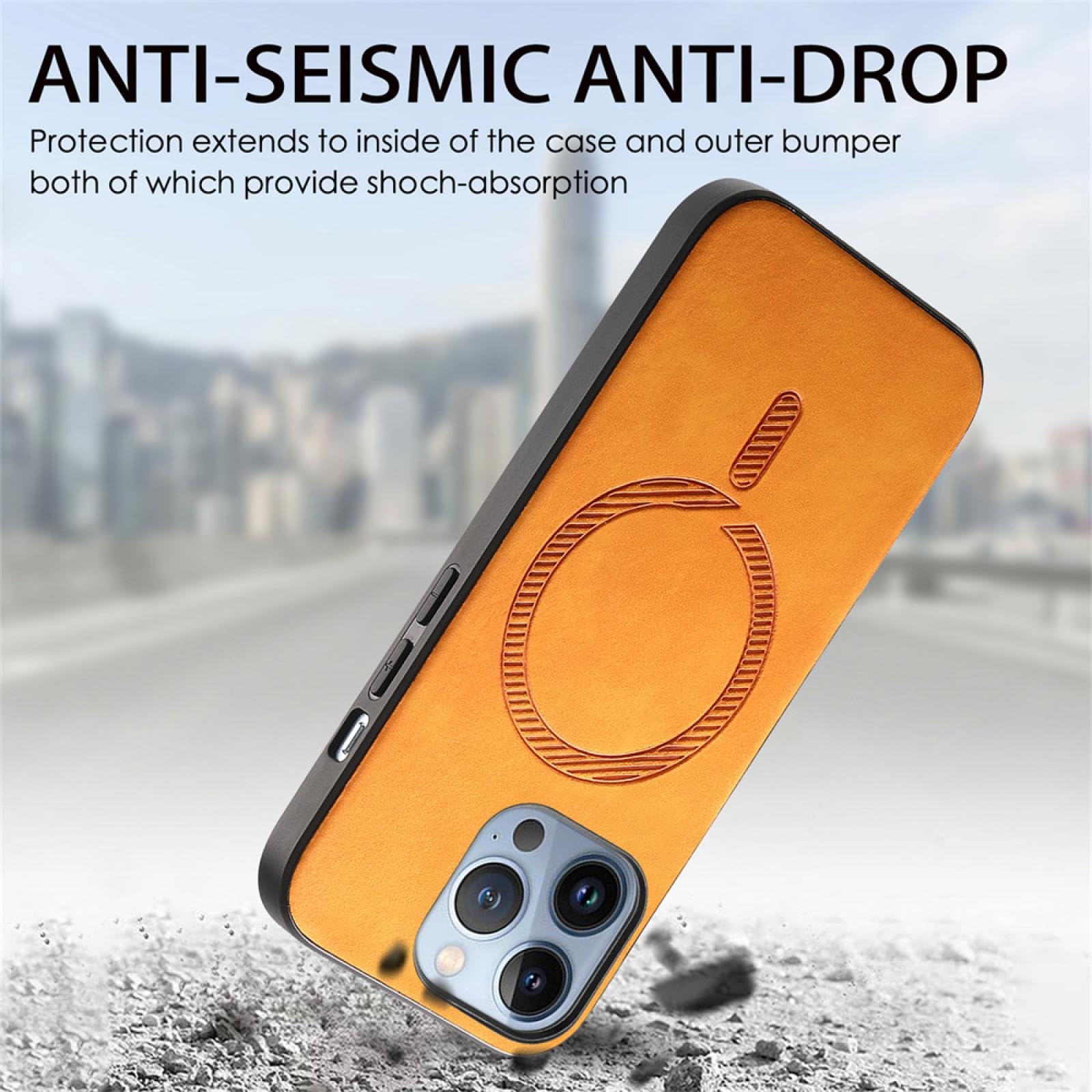 Amazon.co.jp: RNOZX iPhone 14 Pro用 マグネット式電話ケース PU